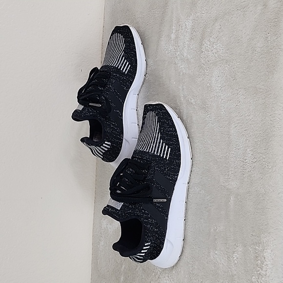 Adidas Swift Run Black & Silver Athletic Sneakers - Picture 4 of 7